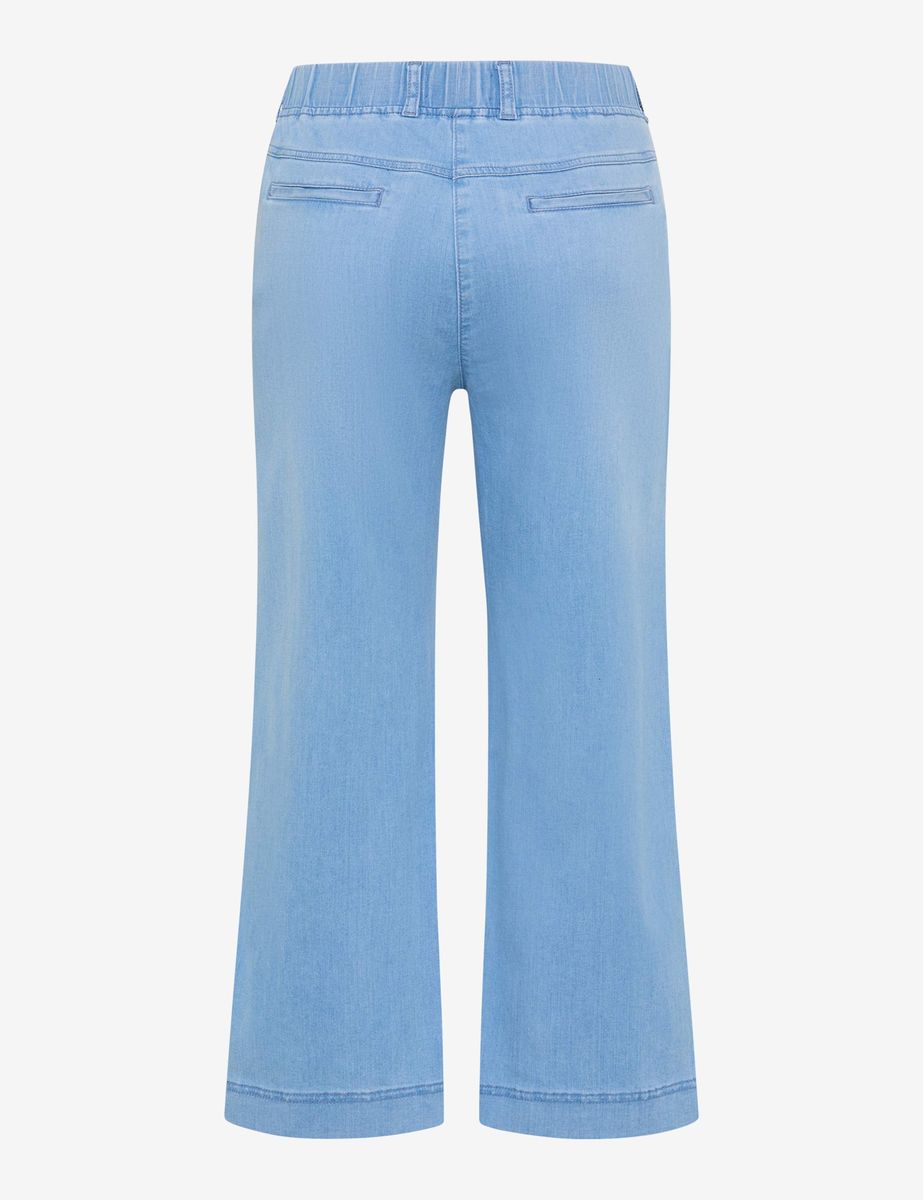 Cropped Denim Culottes mit Gummibund