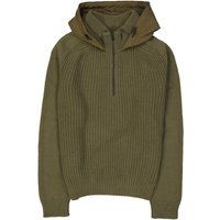 Grobstrick-Hoodie mit halbem Reißverschluss