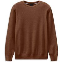 Strukturierter Baumwollpullover mit Rundhals