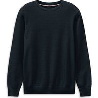 Strukturierter Baumwollpullover mit Rundhalsausschnitt
