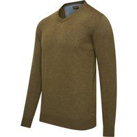 Klassischer V-Ausschnitt Feinstrick-Pullover
