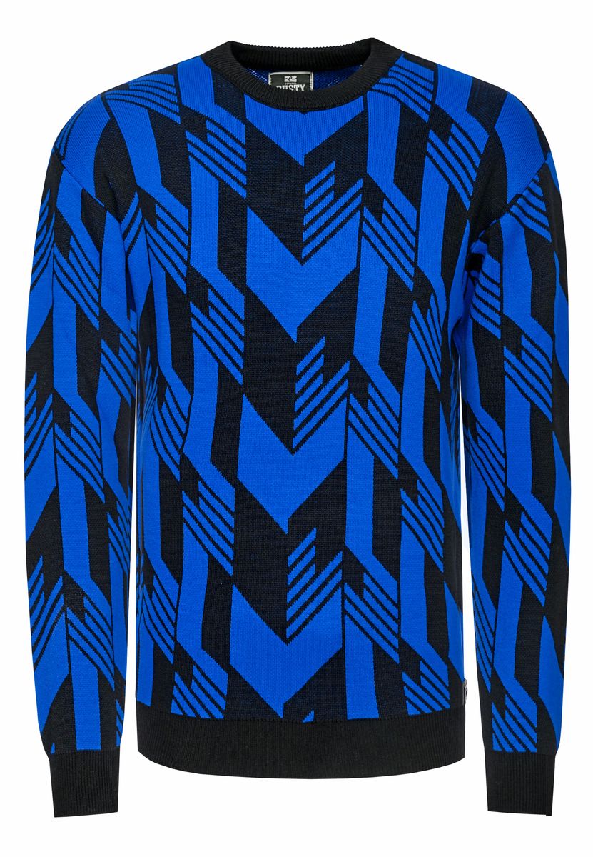 Feinstrick mit geometrischem Chevron-Muster