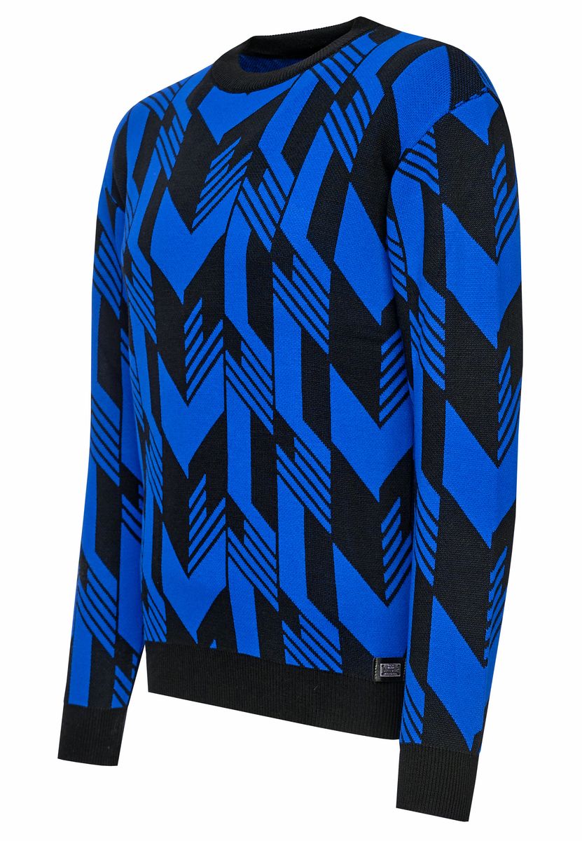 Feinstrick mit geometrischem Chevron-Muster
