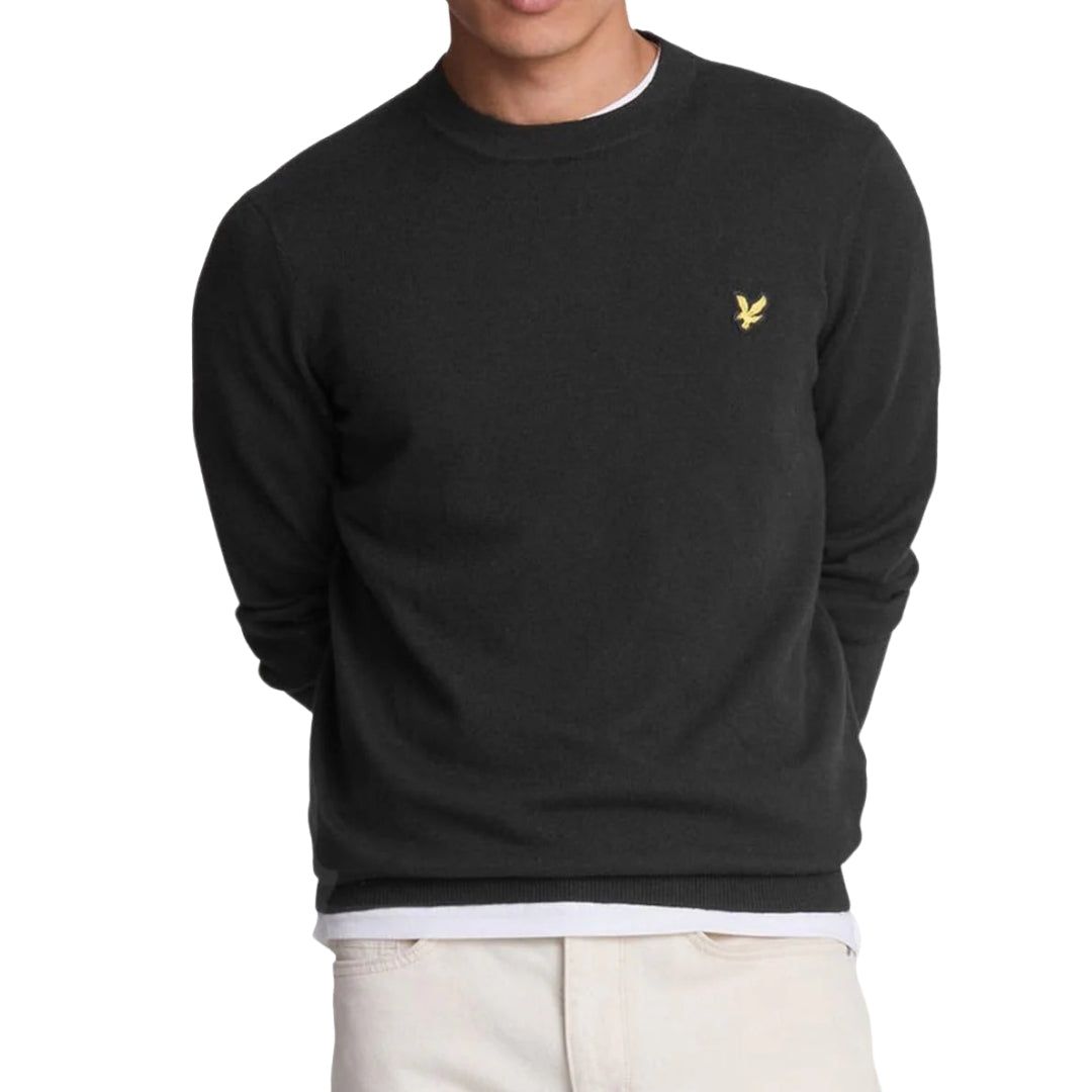 Klassischer Baumwollpullover mit Rundhalsausschnitt