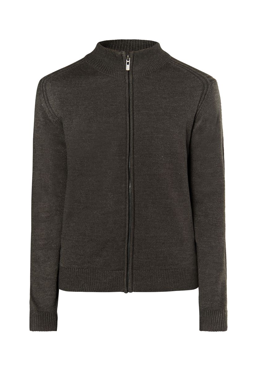 Strickjacke mit Reißverschluss und Rippbündchen