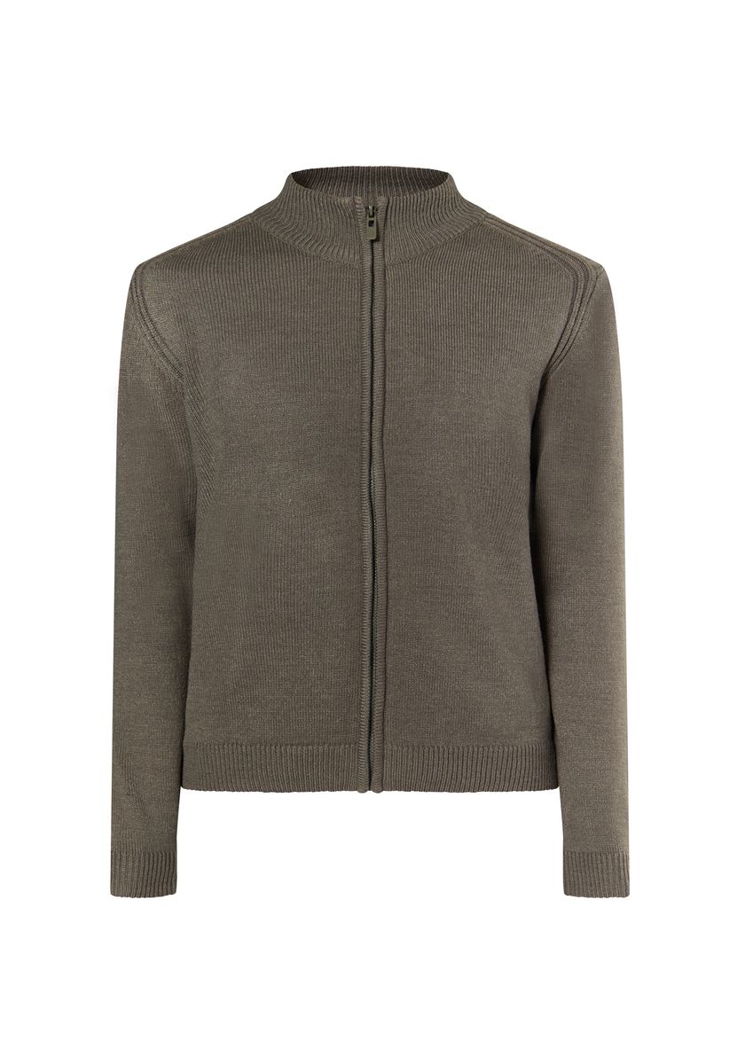 Strickjacke mit Stehkragen und Reißverschluss