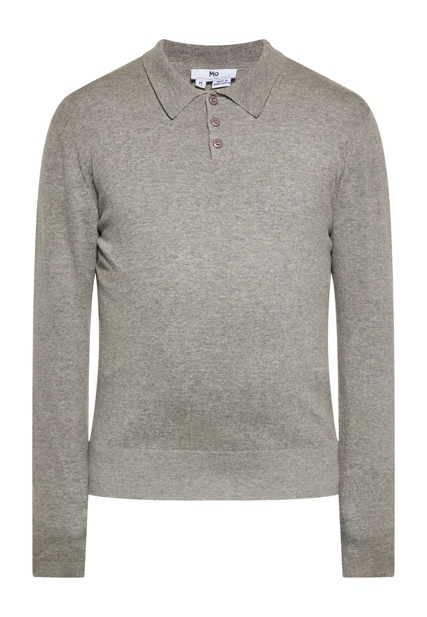Klassischer langärmliger Polopullover