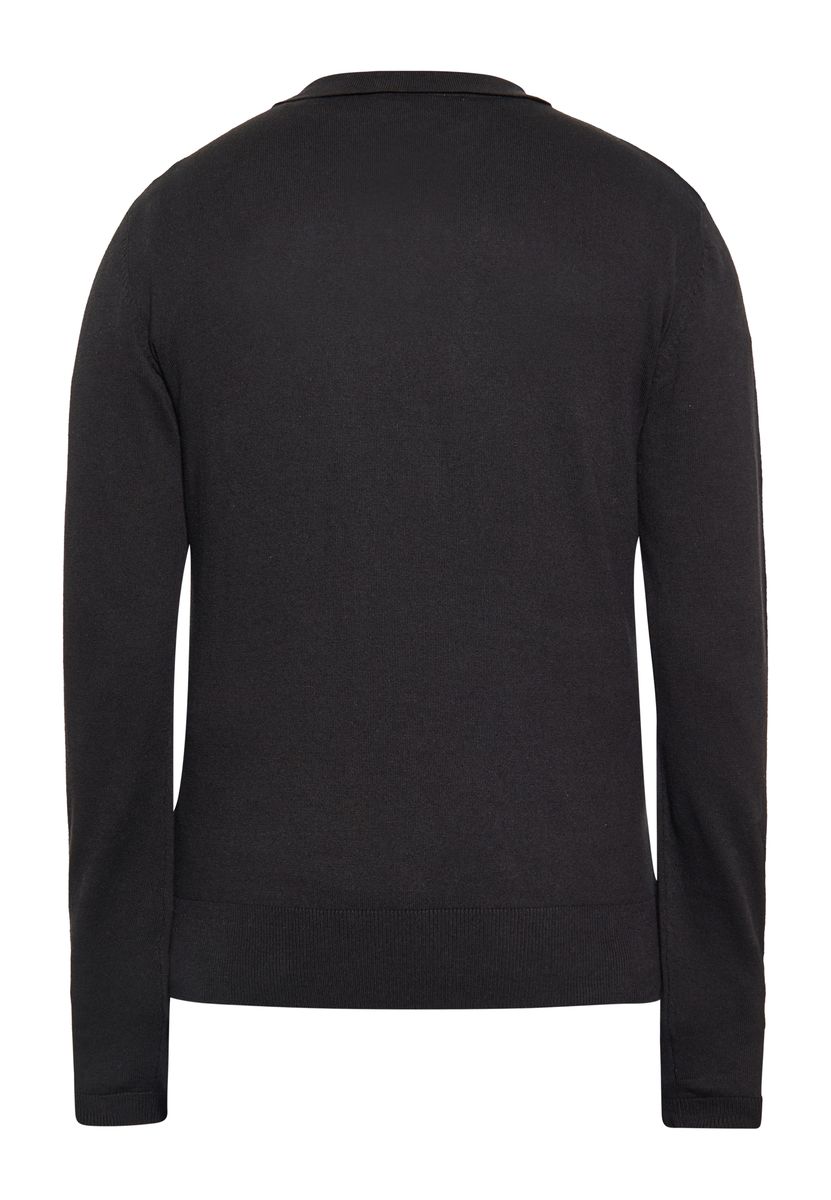 Klassischer Langarm-Polostrickpullover