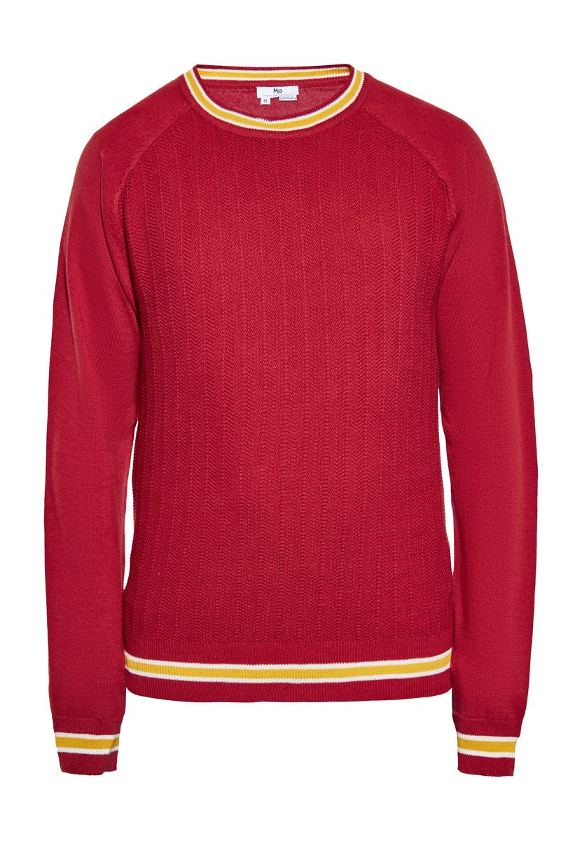Strukturierter Rundhals-Strickpullover