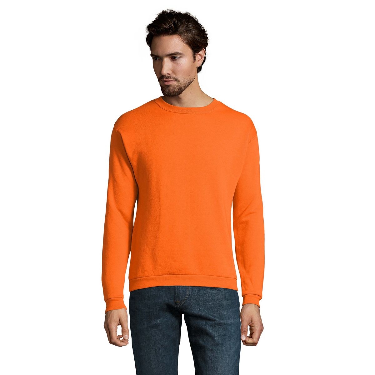 Klassisches Fleece-Sweatshirt mit Rundhalsausschnitt
