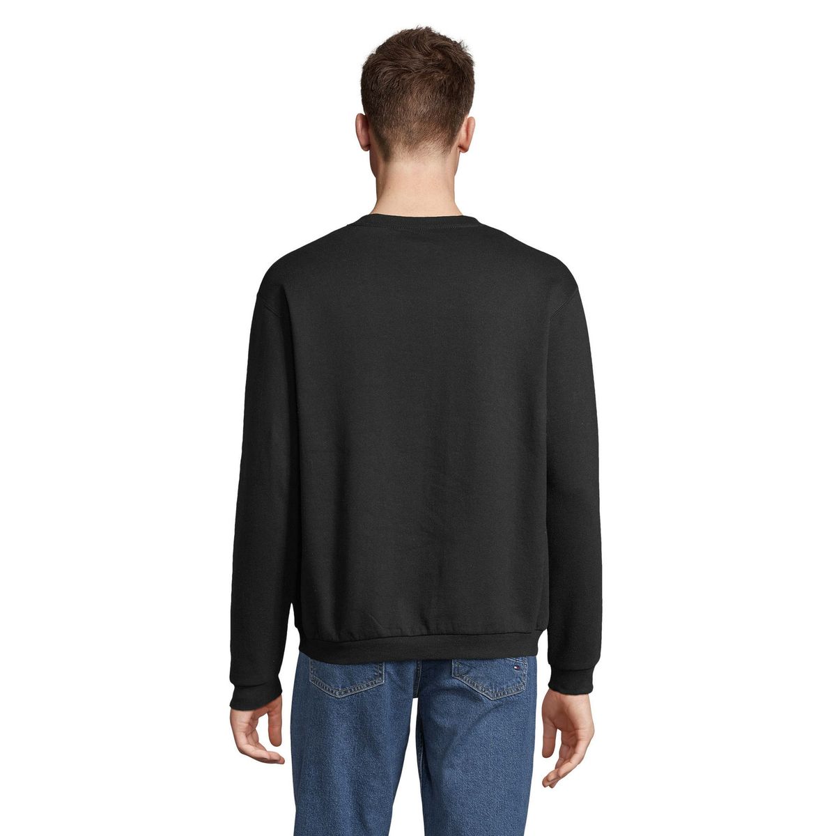 Klassisches Fleece-Sweatshirt mit Rundhalsausschnitt