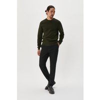 Klassischer Strukturstrick-Pullover mit Rundhalsausschnitt