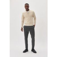 Strukturierter Strickpullover mit Viertelreißverschluss