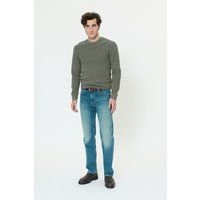 Strukturierter Strickpullover mit Rundhalsausschnitt