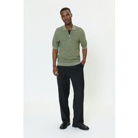 Strukturiertes Polo-Shirt mit Reißverschluss