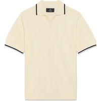 Kurzarm-Strickpolo mit Kontraststreifen