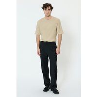Geripptes Kurzarm-Strickshirt