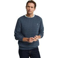 Klassischer Zopfmuster-Strickpullover aus Baumwolle