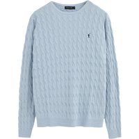 Zopfstrickpullover aus reiner Baumwolle