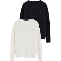 Baumwollpullover mit Zopfmuster