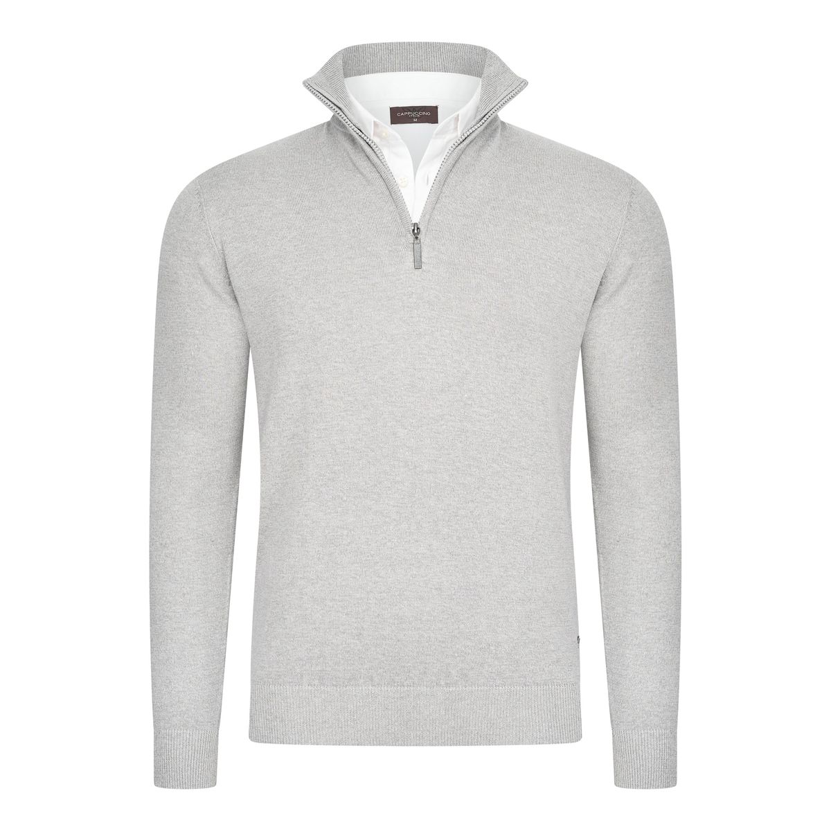 Layered-Look Pullover mit Viertelreißverschluss