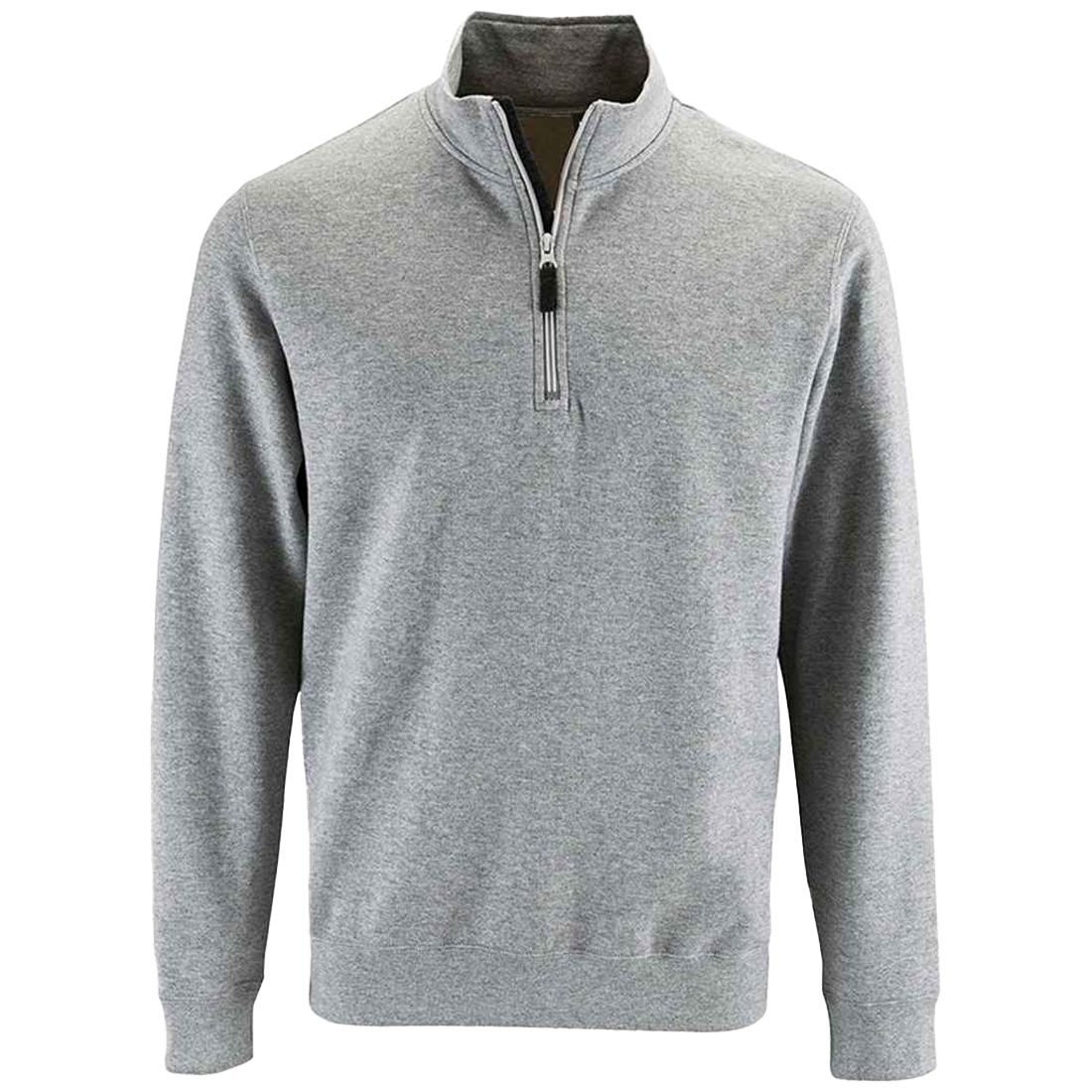 Baumwollmix-Pullover mit halbem Reißverschluss
