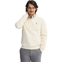 Baumwoll-Sweatshirt mit Halbreißverschluss und Stickerei