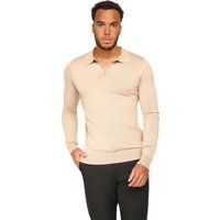 Langärmeliger Feinstrick-Polo-Pullover