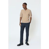 Strukturiertes Strick-Polo mit Reißverschluss