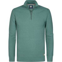 Strukturierter Strickpullover mit Viertelreißverschluss