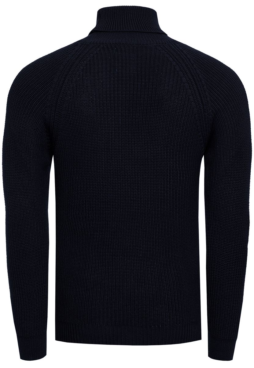 Grobstrick-Rollkragenpullover aus Baumwollmix