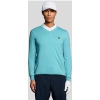 V-Ausschnitt-Pullover aus Baumwoll-Merino-Mischung