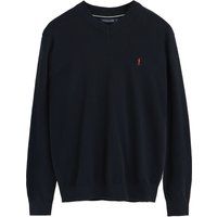 Klassischer V-Ausschnitt Woll-Baumwoll-Pullover