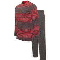 Gestreiftes Langarm-Pyjama-Set