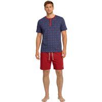 Baumwoll-Kurzpyjama mit geometrischem Muster