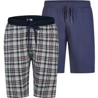 Gemütliche Schlafshorts mit Karomuster und Uni