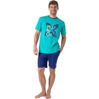 Kurzer Pyjama-Set mit Grafikprint