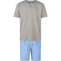 Bequemes Kurzpyjama-Set mit Henley-Ausschnitt