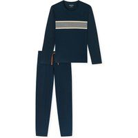 Lässiges Langarm-Pyjama-Set mit Streifen