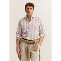 Gestreiftes Lyocell-Leinen-Hemd in Oversize