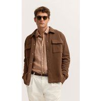 Hemdjacke in Ripp-Optik mit Druckknöpfen