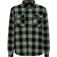 Kariertes Flanell-Overshirt mit Fleecefutter