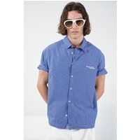 Lockeres Gingham-Karohemd mit Kurzarm