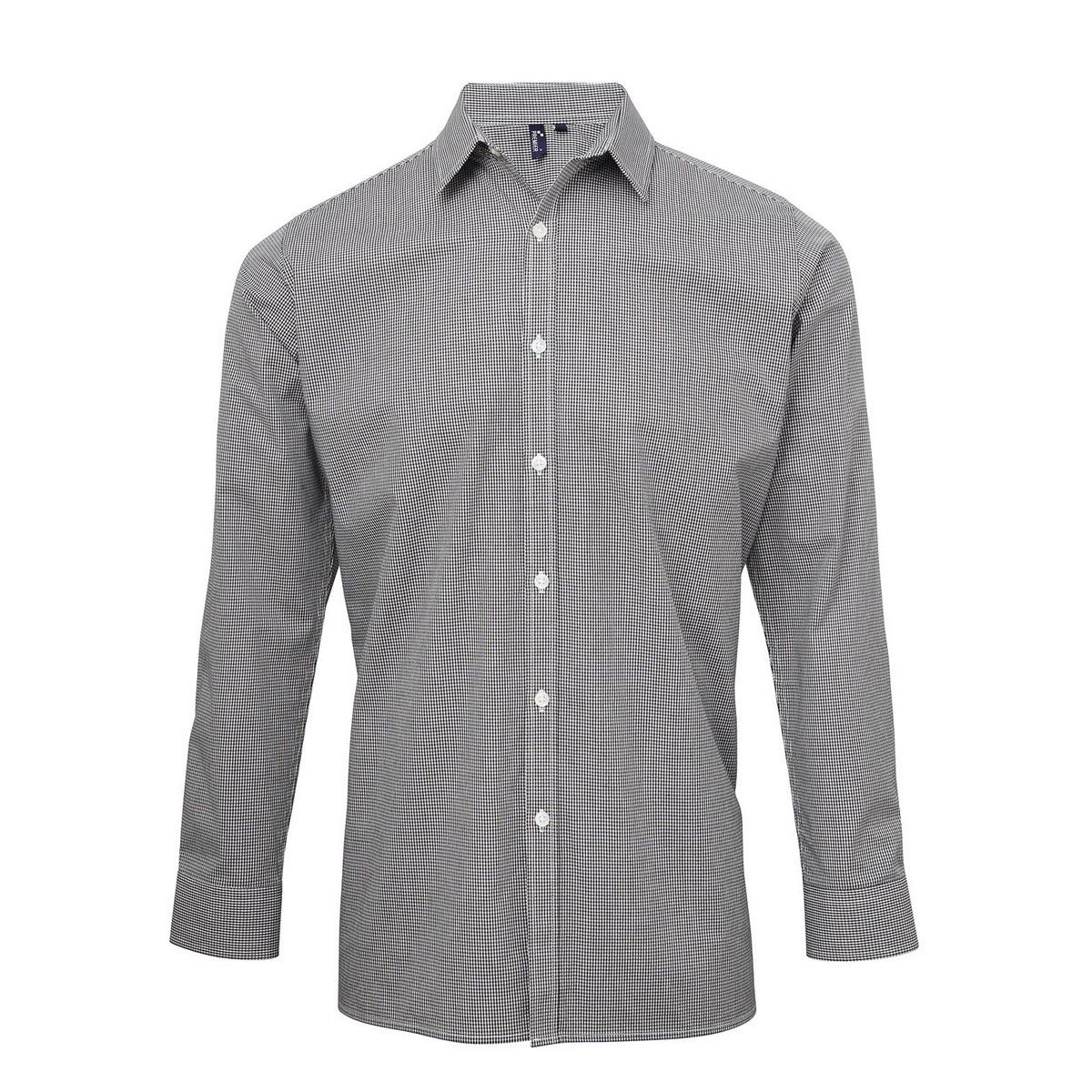 Schmal geschnittenes Micro-Gingham-Hemd