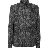 Seidenhemd mit feinem Gothic-Print