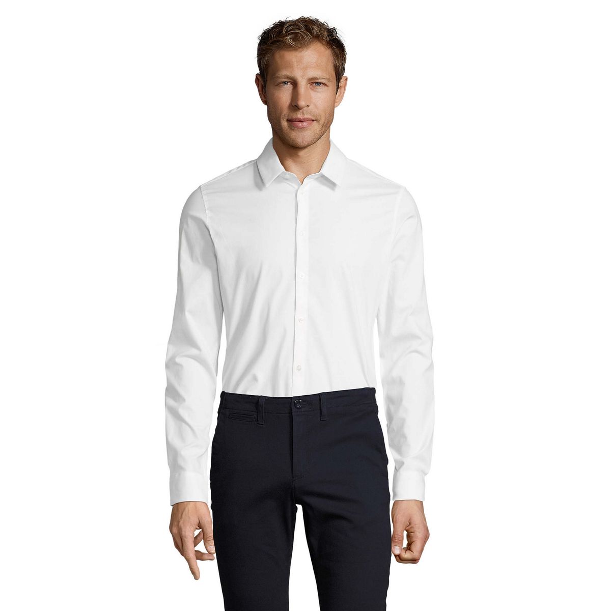 Slim-Fit Hemd aus Stretch-Popeline