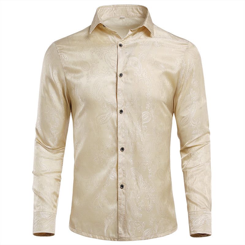 Elegantes Slim-Fit Hemd mit Paisley-Stickerei