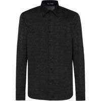 Seidenhemd mit Monogramm-Jacquard