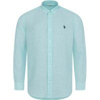 Klassisches Leinen-Baumwoll-Button-Down-Hemd