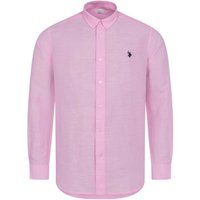 Button-Down Hemd aus Leinen-Baumwoll-Mix